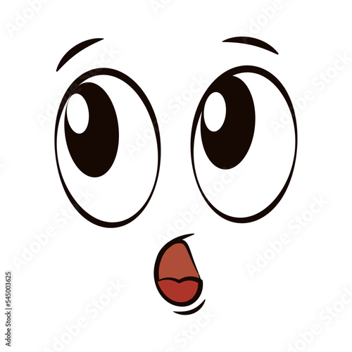 White flat surprised face avatar expression Vector