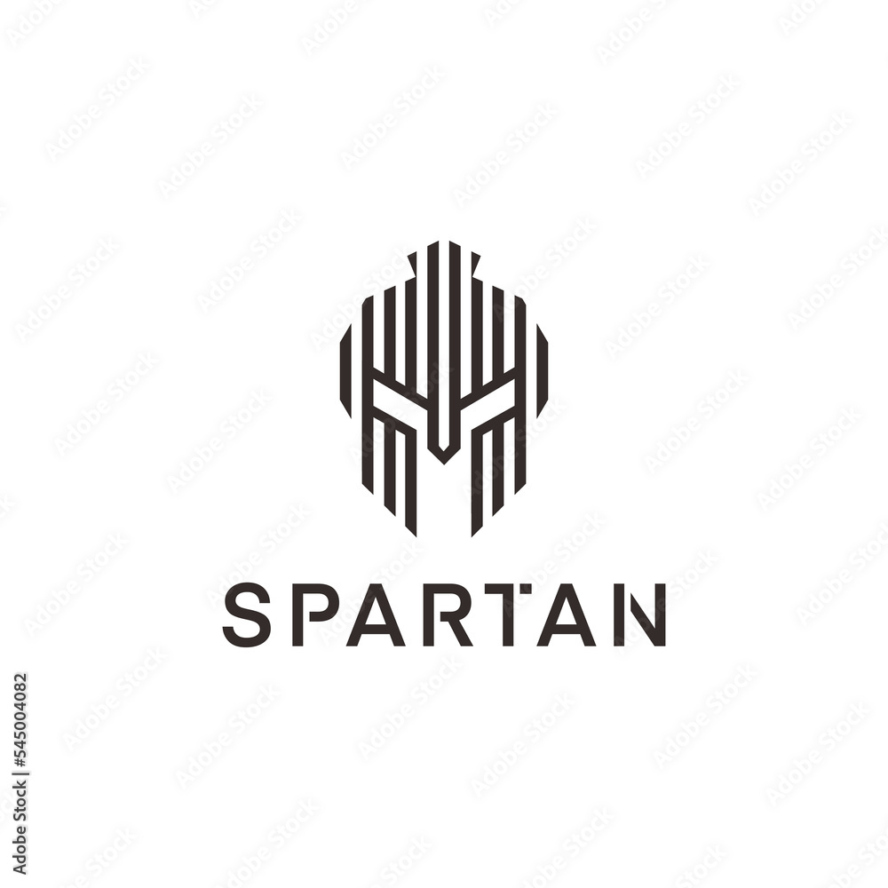 Head spartan line logo icon design template flat vector Head spartan line logo icon design template flat vector
