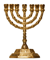 Golds jewish hanukkah menorah for candle