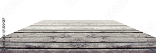 Old wooden path  isolated on white