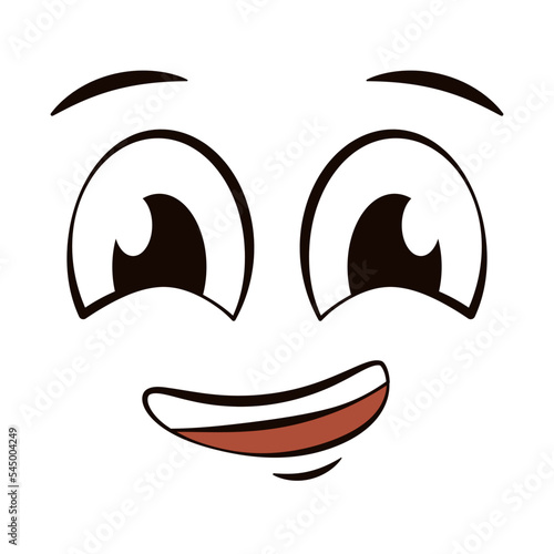 Flat happiness expression with a smile Vector