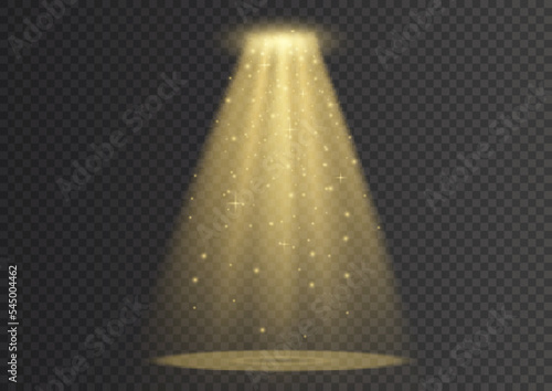 Spark spotlight, light effect, glowing yellow ray