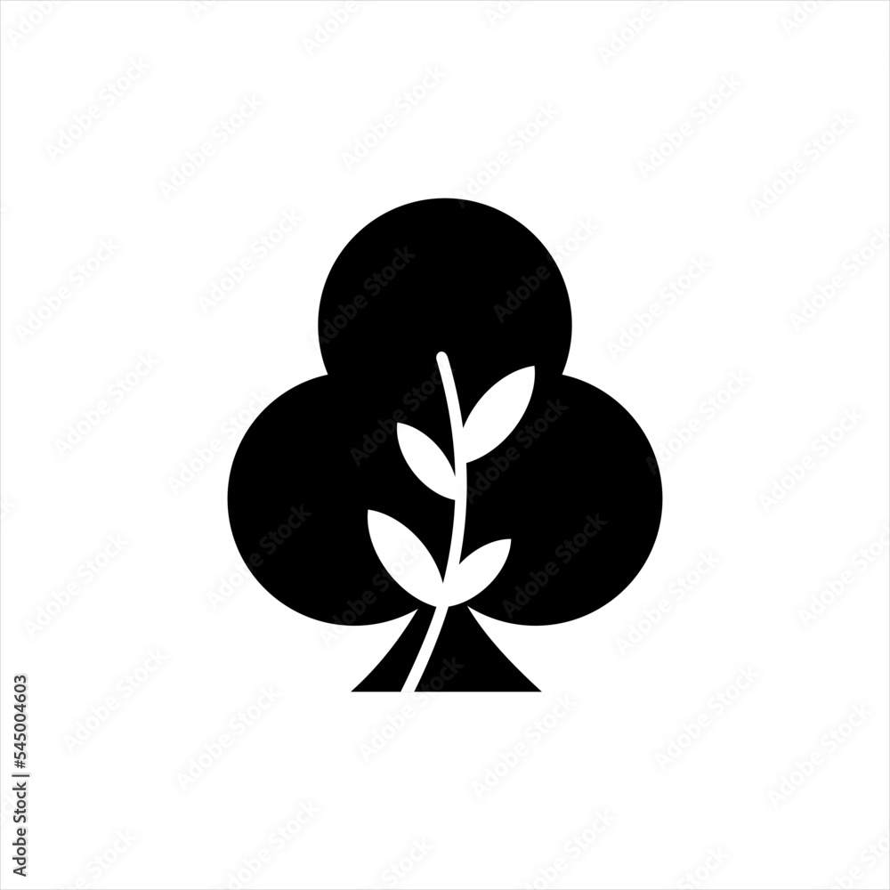 Tree branch vector logo design with poker card symbol background. Tree branch vector logo design with poker card symbol background.