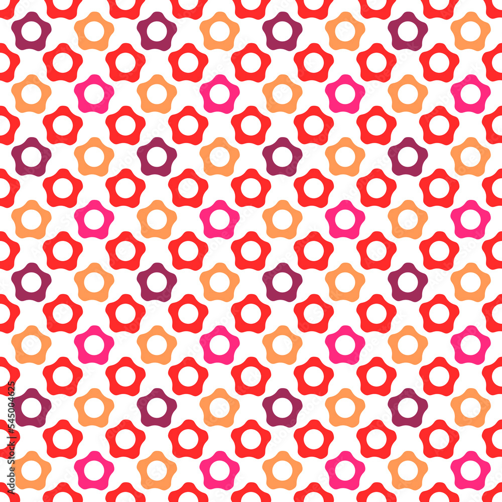 seamless pattern with rounded flowers