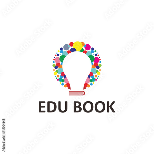 book logo design inspiration colorful with lamp design logo