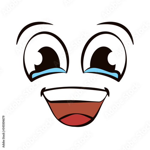 Flat happiness expression with a smile Vector