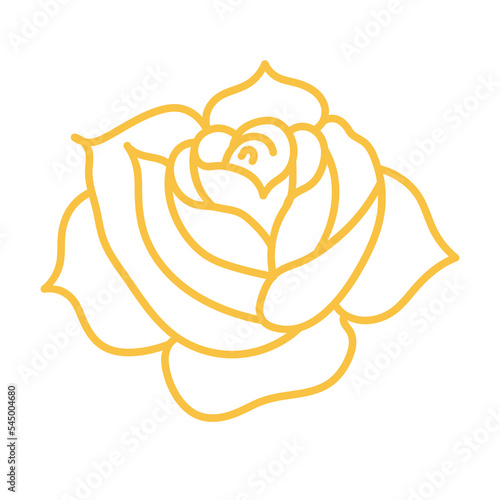 yellow rose flower line art