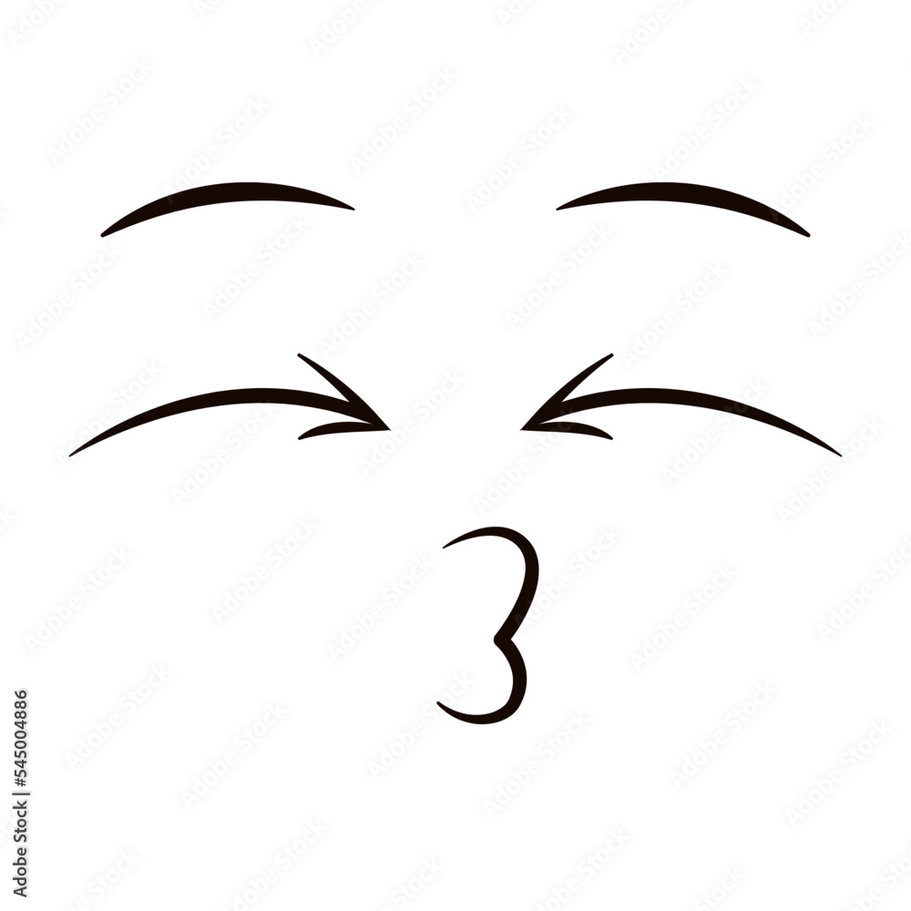 White flat kissing face expression avatar Vector White flat kissing face expression avatar Vector