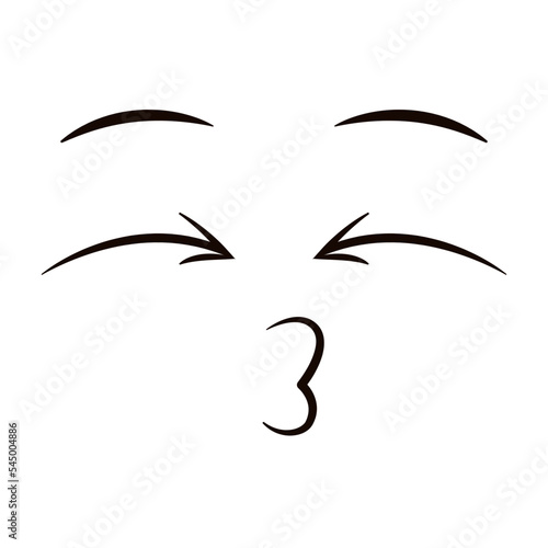 White flat kissing face expression avatar Vector