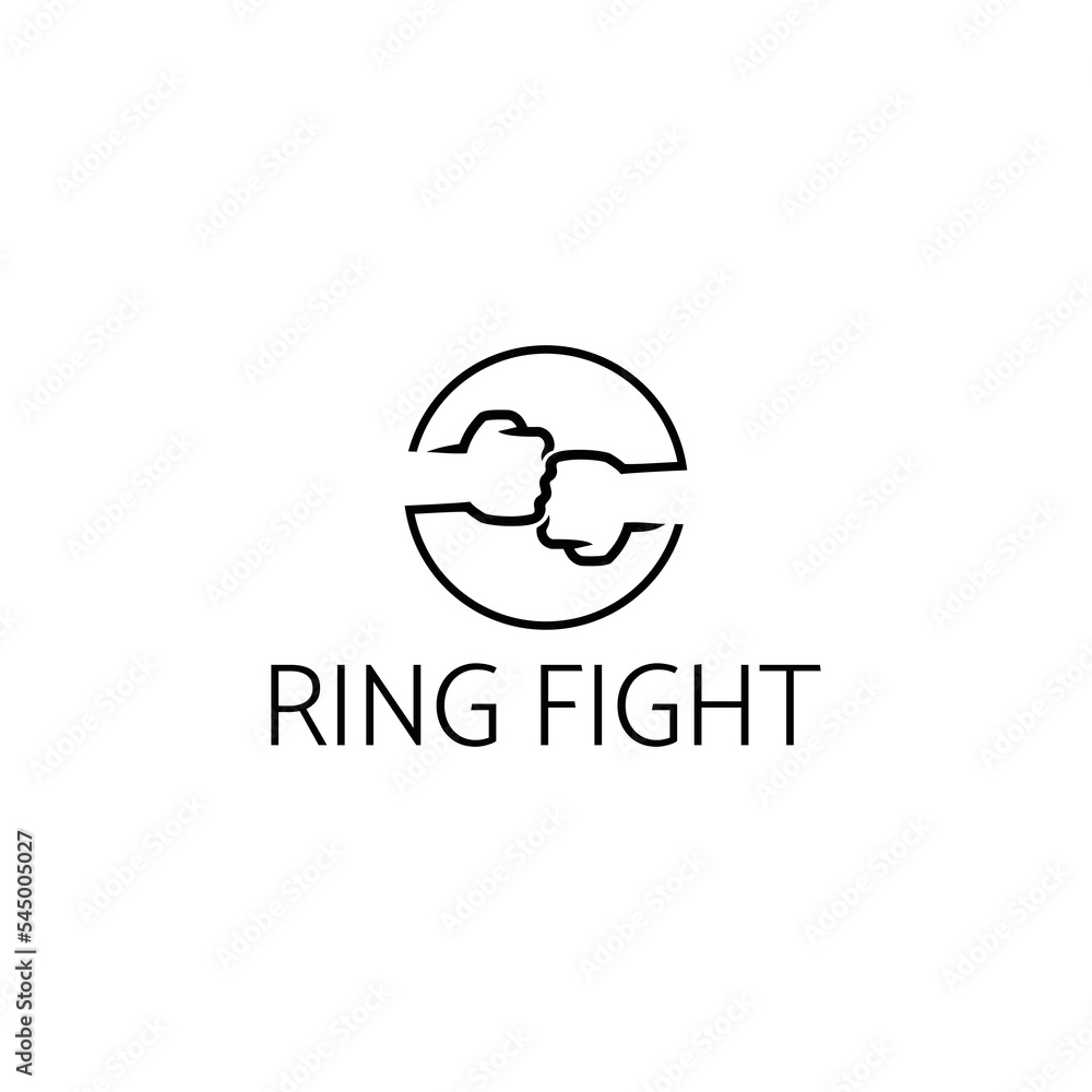 ring fight with a simple line logo design style ring fight with a simple line logo design style