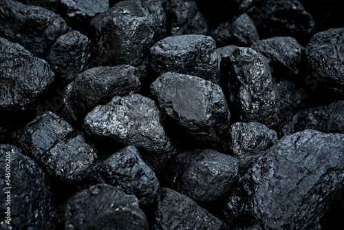 Black coal. Energy source. Industrial coals and environment protection. Close-up