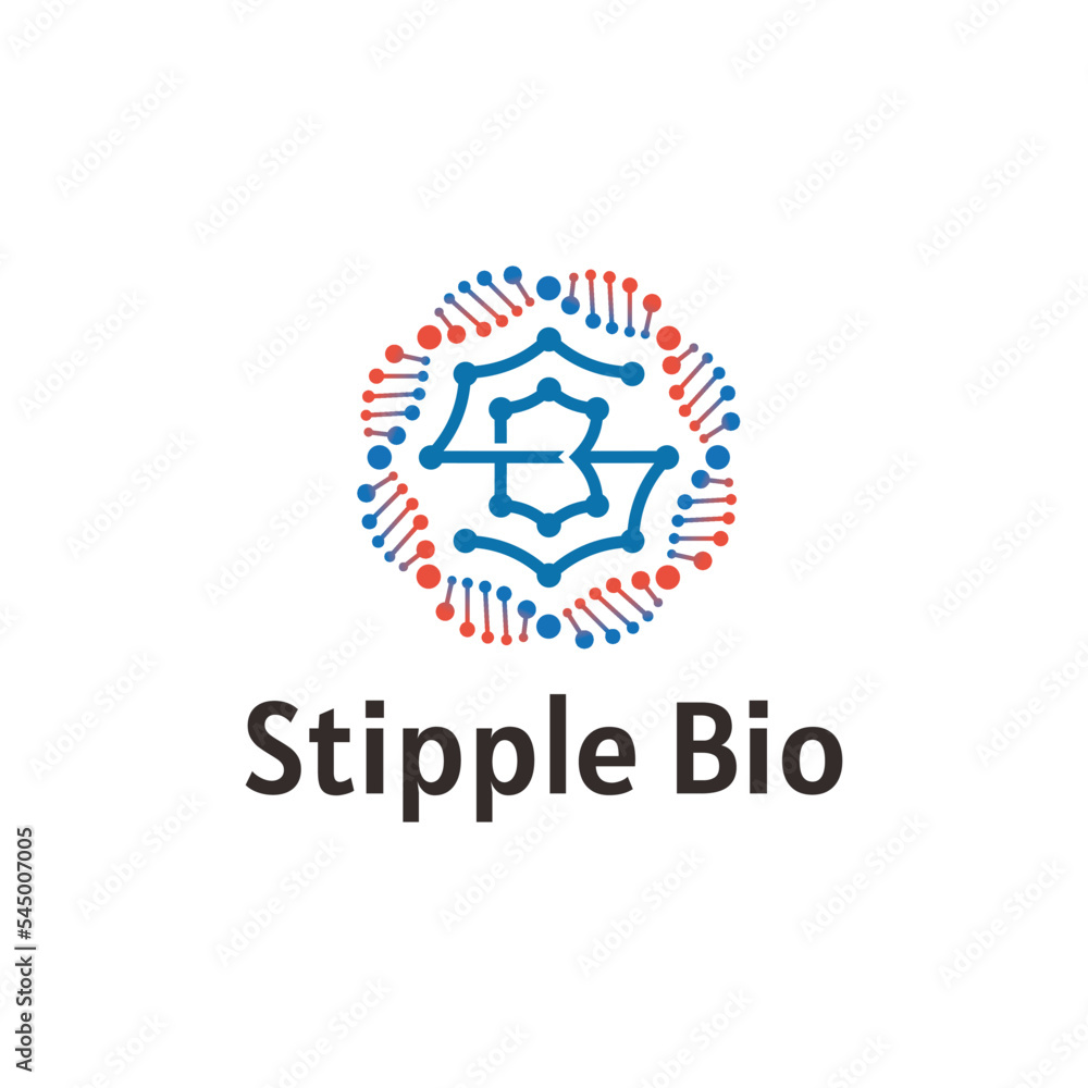 SB alphabet letter abstract logo icon with circular dna combination.