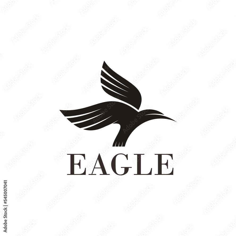 The flying eagle. Vector emblem.