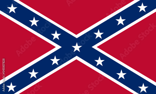 Historical battle flag of Confederate States of America vector illustration isolated. US Civil War.