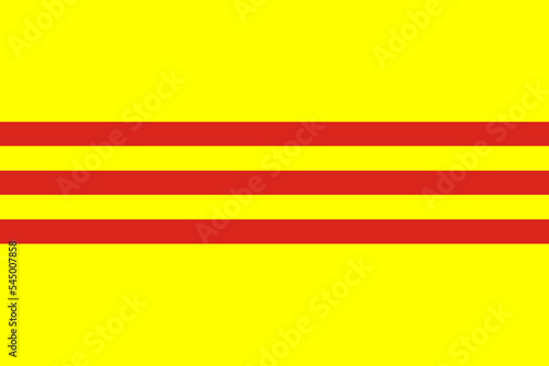 South Vietnam flag vector illustration isolated. Republic of Vietnam was a country in Southeast Asia that existed from 1955 to 1975.  Southern part of Vietnam was a member of Western block in cold war