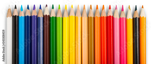 Colorful collection of different pencils