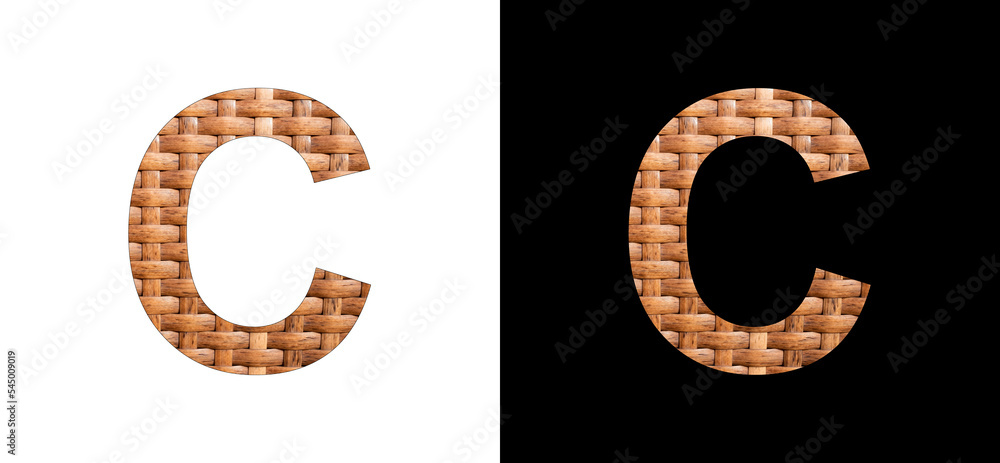Uppercase Letter C - Synthetic Rattan Background Uppercase Letter C - Synthetic Rattan Background