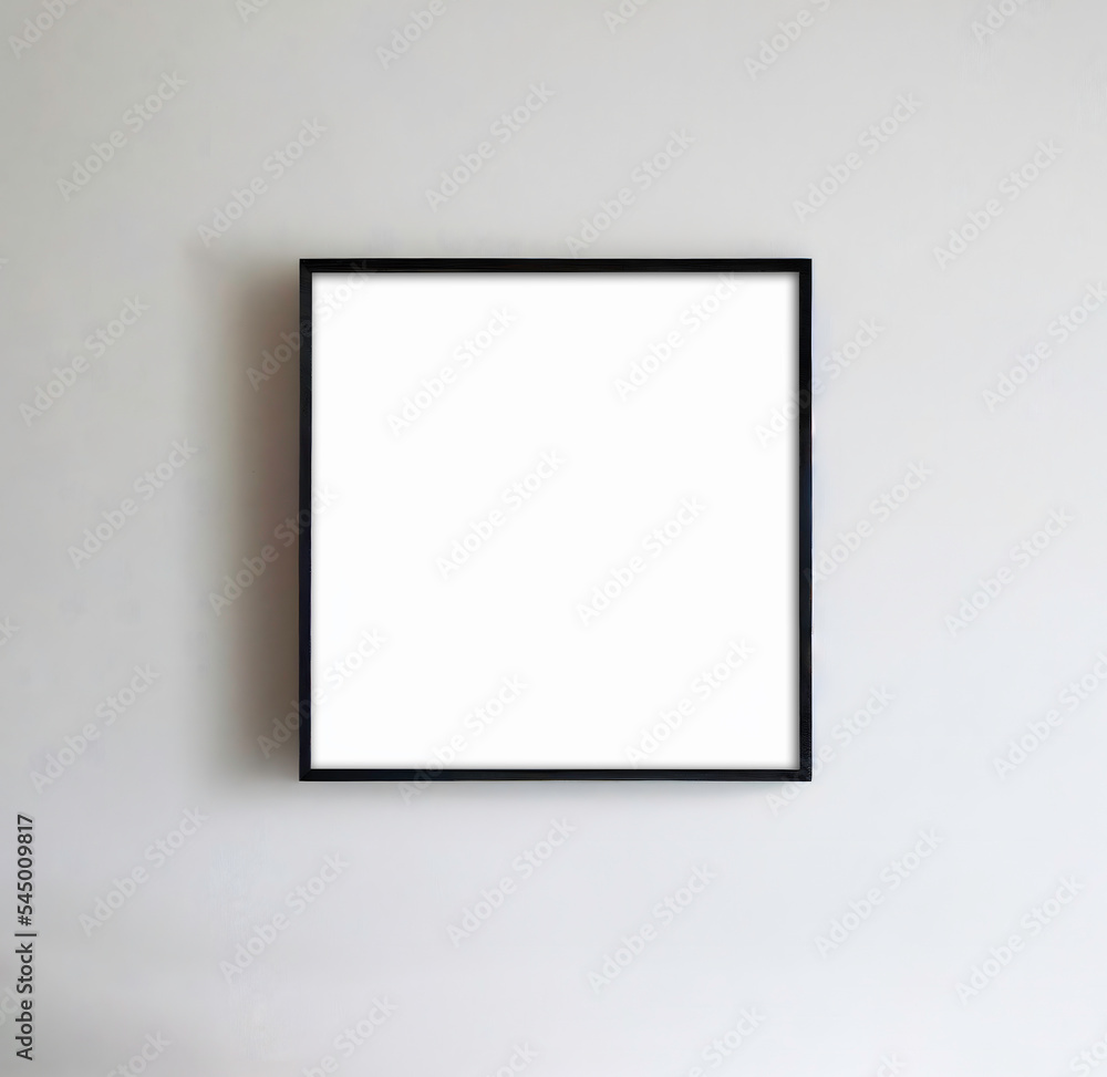 Square Picture Frame Mockup with Gray Background - Fits 1:1 Ratio Images Square Picture Frame Mockup with Gray Background - Fits 1:1 Ratio Images