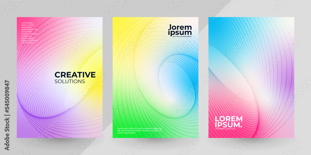 Bright gradient backgrounds with abstract geometric linear shapes for cover design, social media, poster, business concept.	
