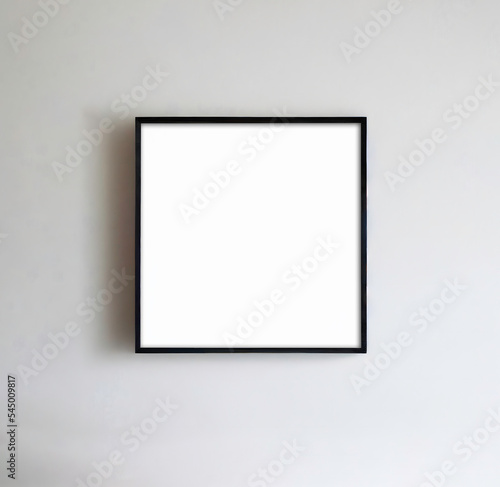 Square Picture Frame Mockup with Gray Background - Fits 1:1 Ratio Images