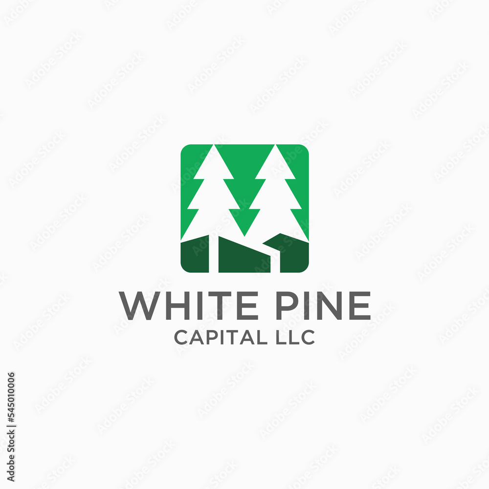 white pine nature logo design white pine nature logo design