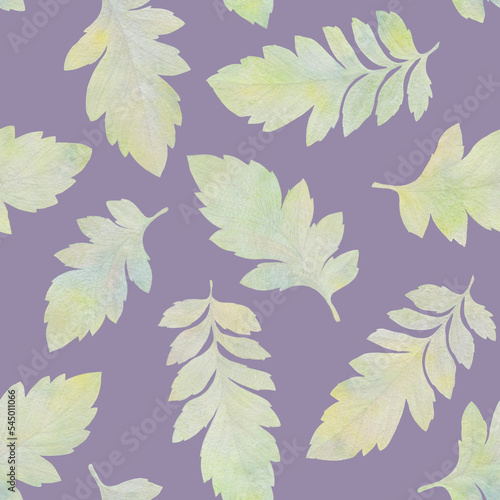 Watercolor seamless pattern autumn leaves. Abstract autumn background. Hand drawn illustration. Design for wedding invitations, greeting cards, wallpapers, wrapping paper.