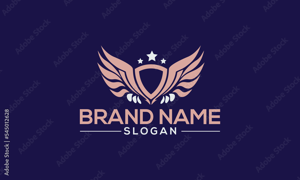 Wing shape brand Logo design with letter logo icon. Wing shape brand Logo design with letter logo icon.