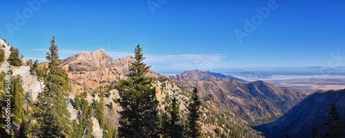 Deseret Peak views hiking by Oquirrh Mountain Range Rocky Mountains, Utah. United States.  photo