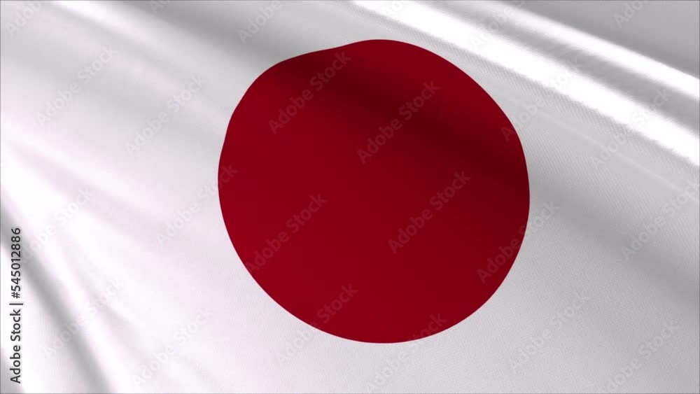 Japan Flag Animation Wave 3D render Stock Video Adobe Stock