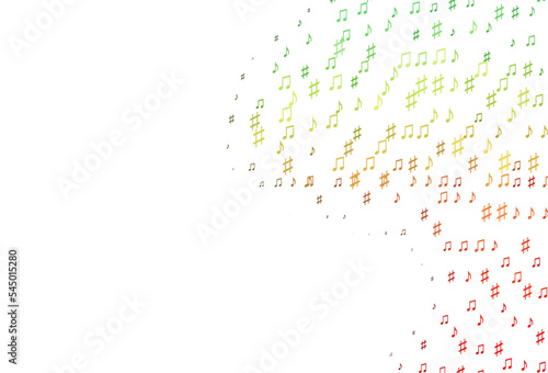 Light Green, Red vector backdrop with music notes.