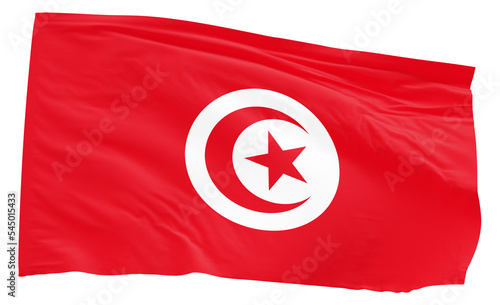 Tunisia waving flag transparent background PNG photo