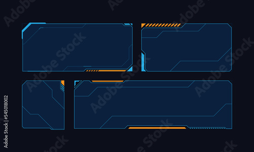 Hud frames futuristic text box border frame scifi digital screen hologram panel vector