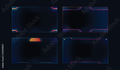 Hud frames futuristic text box border frame scifi digital screen hologram panel vector
