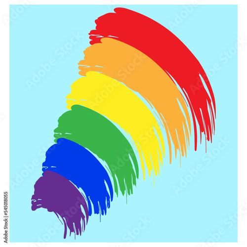 Colored paint strokes. Ink paint brush stain. Watercolor brush texture. Vector illustration. Stock image. 