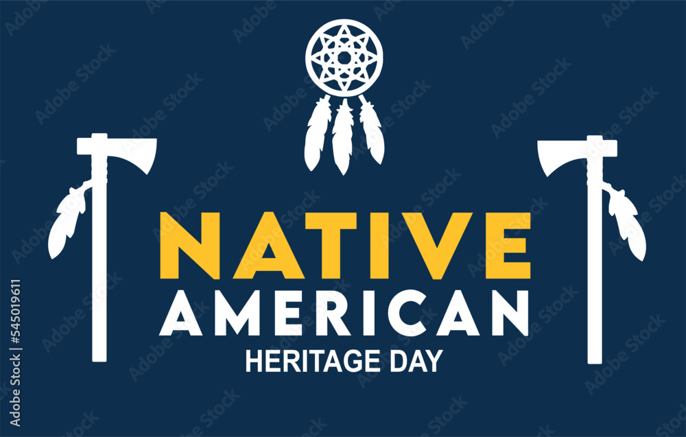 Native American Heritage Day with blue background Stock Vector Adobe