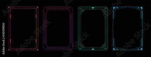 Hud frames futuristic text box border frame scifi digital screen hologram panel vector