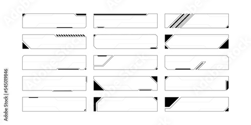 Hud frames futuristic text box border frame scifi digital screen hologram panel vector