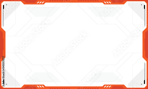 Abstract futuristic background of glowing technology sci fi frame hud ui