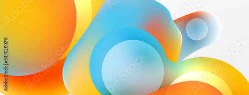 Fluid abstract background. Liquid color gradients composition. Round shapes and circle flowing design for wallpaper, banner, background or landing