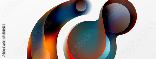 Fluid abstract background, round shapes and circle flowing design for wallpaper, banner, background or landing © antishock