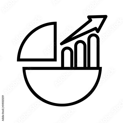 Icono de gráfico de análisis de datos. Estadísticas. Evaluación de venta. Ilustración vectorial