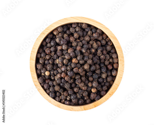 pepper corn in wood bowl isolated on transparent png