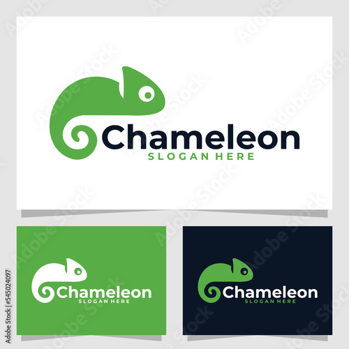 chameleon logo vector design template