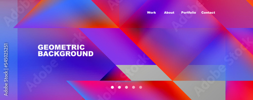 Trendy minimal geometric composition abstract background. Triangle fluid bright colors backdrop. Vector Illustration For Wallpaper, Banner, Background, Card, Book Illustration, landing page