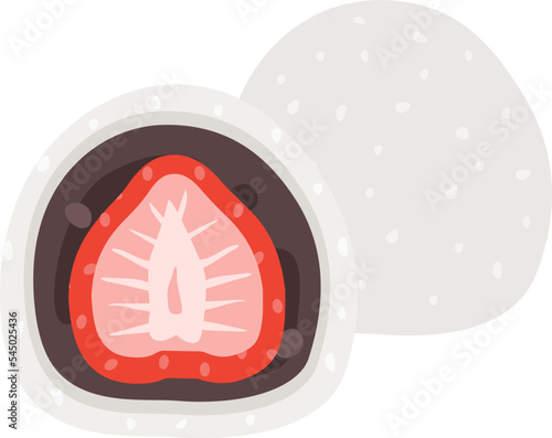 いちご大福のイラスト