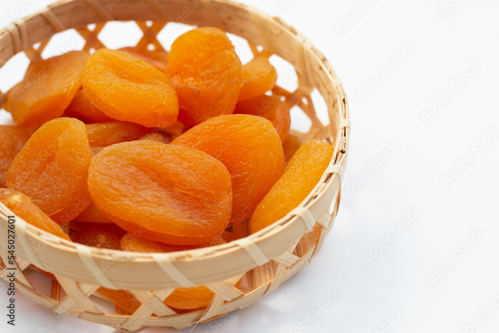 Dried apricots on white background. Dried apricots on white background.