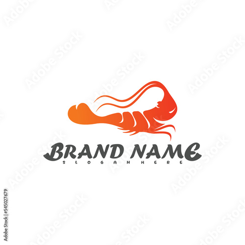 Shrimp logo vector illustration design. very suitable for restaurant logos, brand, seafood, etc.