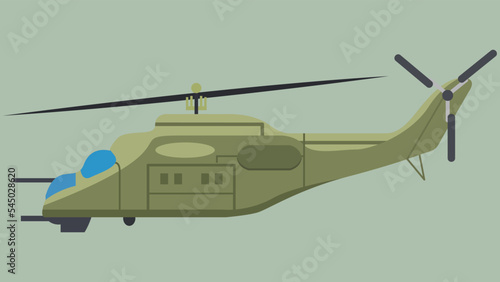 helicopter in action
