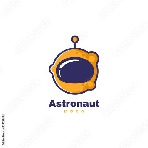Vector Logo Illustration Astronaut Simple Mascot Style