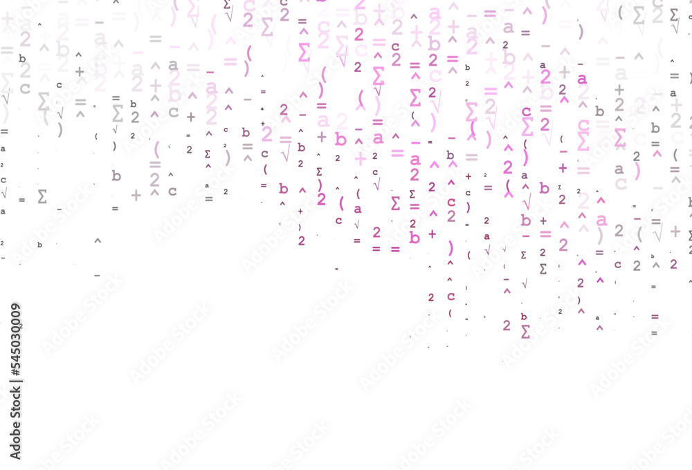 Obraz premium Light Pink, Green vector cover with math elements.